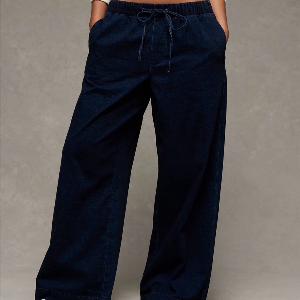 American Eagle drawstring Wide Leg Jeans Medium